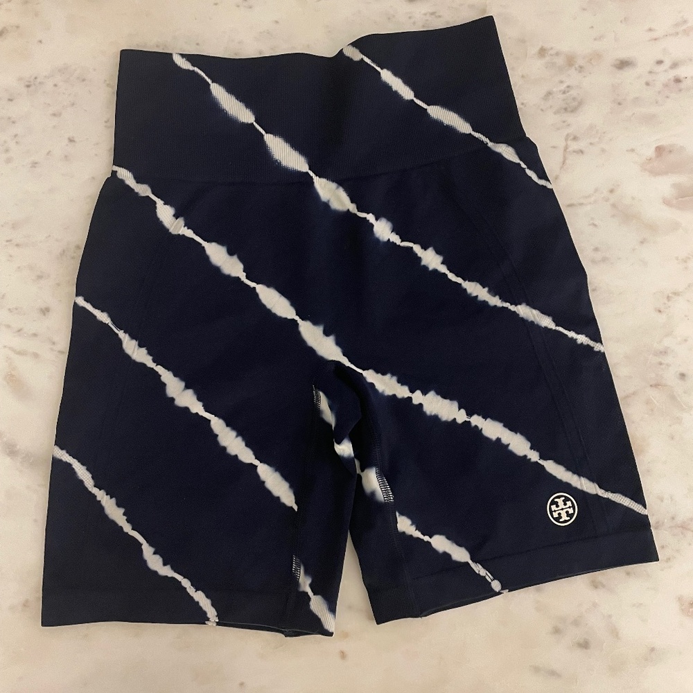 Tory Sport (Tory Burch) Blue Tie Dye Bike Short